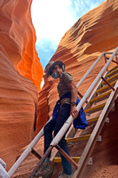 Anne Descends Into Lower Antelope Canyon