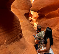 A Narrow Stretch of Lower Antelope Canyon