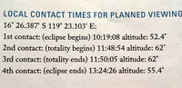 Eclipse Contact Times