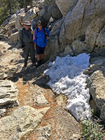 John and Mona by Snow Patch on Tahquitz Peak Trail