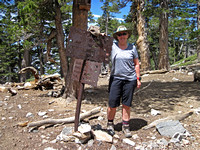 Mona at Dollar Lake Saddle Sign