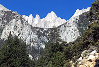 View of Mount Whitney from Whitney Portal Road Near Campground