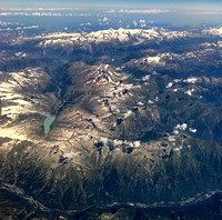 Aerial View of the Swiss Alps with the Monch and the Jungfrau in the Distance