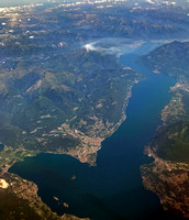 Aerial View of Lago Maggiore, with the Intra and Borromean Islands