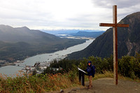 John at Father Brown's Cross on Mount Roberts Above Juneau