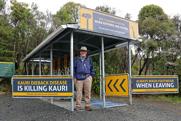 John at the Kauri Forest Shoe Cleaning Station