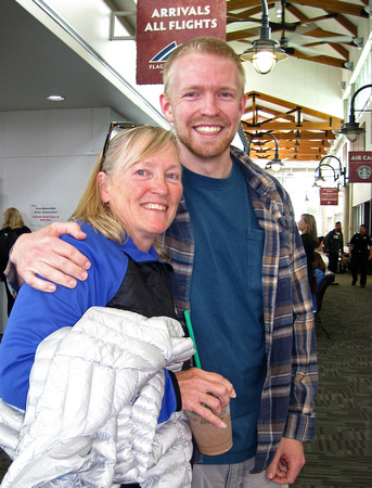 Mona Meeting Tyler at Flagstaff Airport