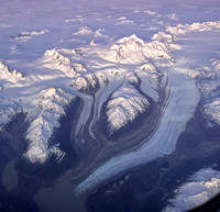 Aerial View of Fjords and Glaciers in Southern Chile