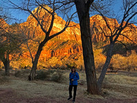 Carol Photographing Near Sunset in Zion
