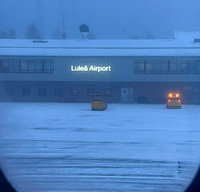 Arrival at Lulea Airport, Enroute to Treehotel in Harads, Sweden