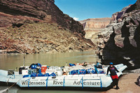 John with Rafts at Elves Chasm Stop, Mile 117
