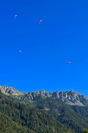 Paragliders Over Aiguilles Rouges
