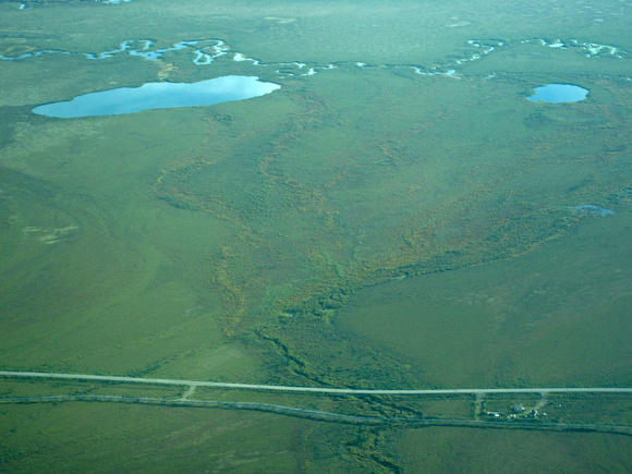 Aerial View of the Alaska Pipeline Along the Dalton Highway