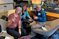 Anne and Carol and John Toast Departure to Ireland in LAX Lounge