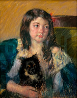 Francoise Holding a Little Dog, by Mary Cassatt